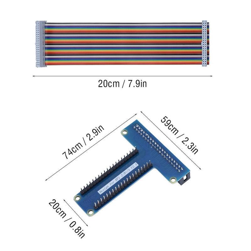  [AUSTRALIA] - T-Type GPIO Extension Module Board Adapter with 40Pin Ribbon Flat Cable for Raspberry Pi 1B+/ 2B/ 3B