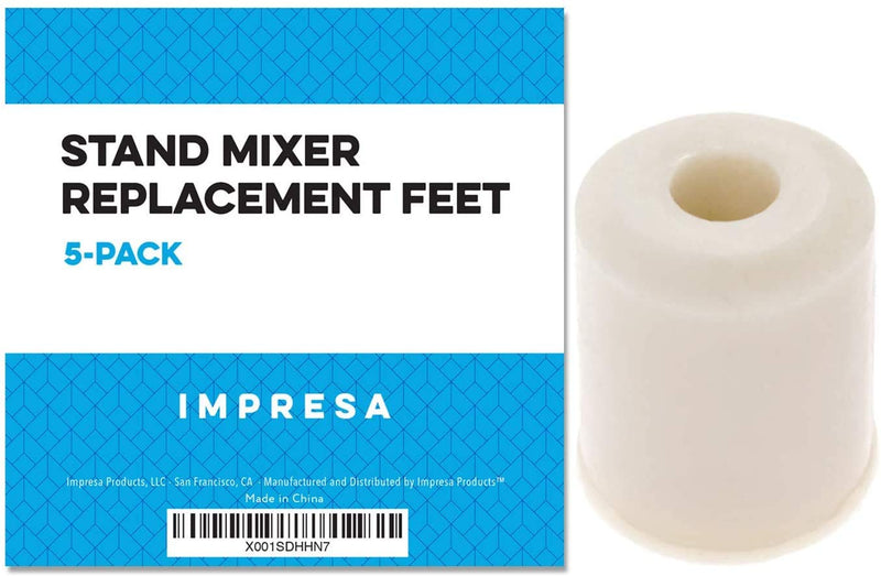 KitchenAid Compatible Mixer Feet (5-Pack) - Universal Replacement Rubber Feet for KitchenAid Stand Mixers - Replacement for 4161530 and 9709707 Foot - By Impresa Products - LeoForward Australia