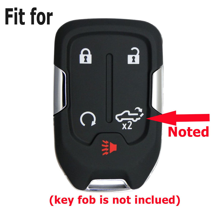 2X Coolbestda Rubber Key Fob Case Remote Keyless Entry Holder Sleeve for 2021 2020 2019 Chevy Chevrolet Silverado 1500 2500HD 3500HD GMC Sierra 1500 2500HD 3500HD HYQ1EA 2x Black with Red - LeoForward Australia