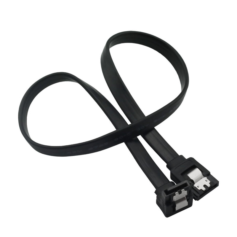  [AUSTRALIA] - ZRM&E 3-Pack Black SATA 3.0 Cable with Locking Latch High Speed SATA III Flat Data Cord for Hard Drive HDD SSD (1 x Straight to Right Angle + 2 x Straight to Straight) Black (1 Elbow + 2 Straight)