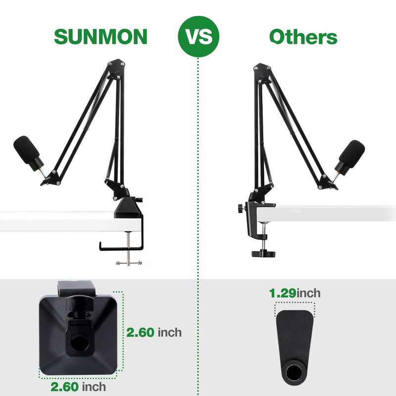  [AUSTRALIA] - Heavy-Duty Metal Table Mount Clamp, Desk Table Mount C Clamp For Microphone Mic Suspension Boom Scissor Arm with Adjustable Screw, Fits up to 2.48 inches/6.2cm Desktop Thickness by SUNMON