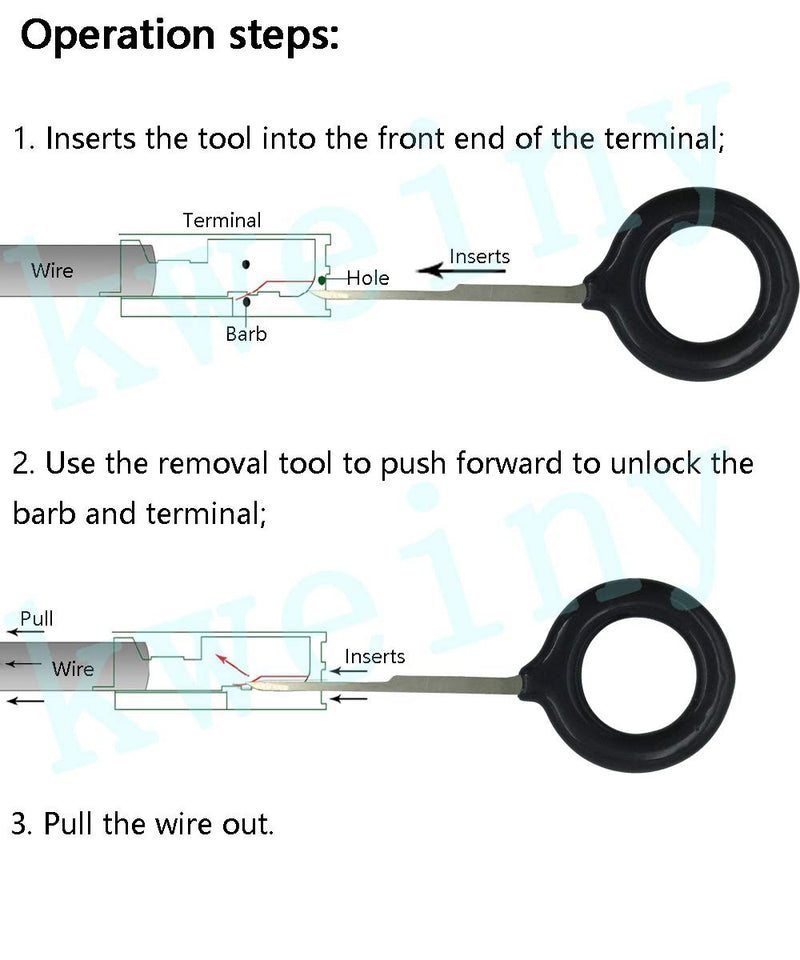 kweiny Auto Terminals Removal Key Tool Set | Car Electrical Wiring Crimp Connector Extractor Puller Release Pin Kit (11 Pieces) - LeoForward Australia