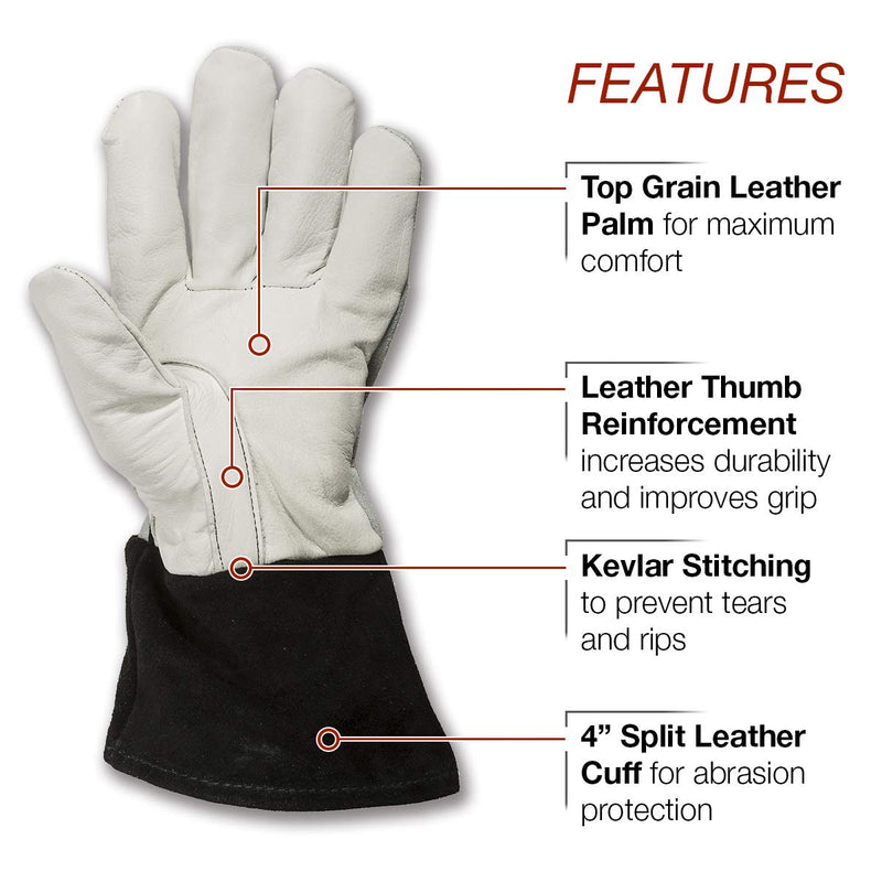  [AUSTRALIA] - Lincoln Electric DynaMIG Traditional MIG Welding Gloves | Top Grain Leather | Medium | K3805-M