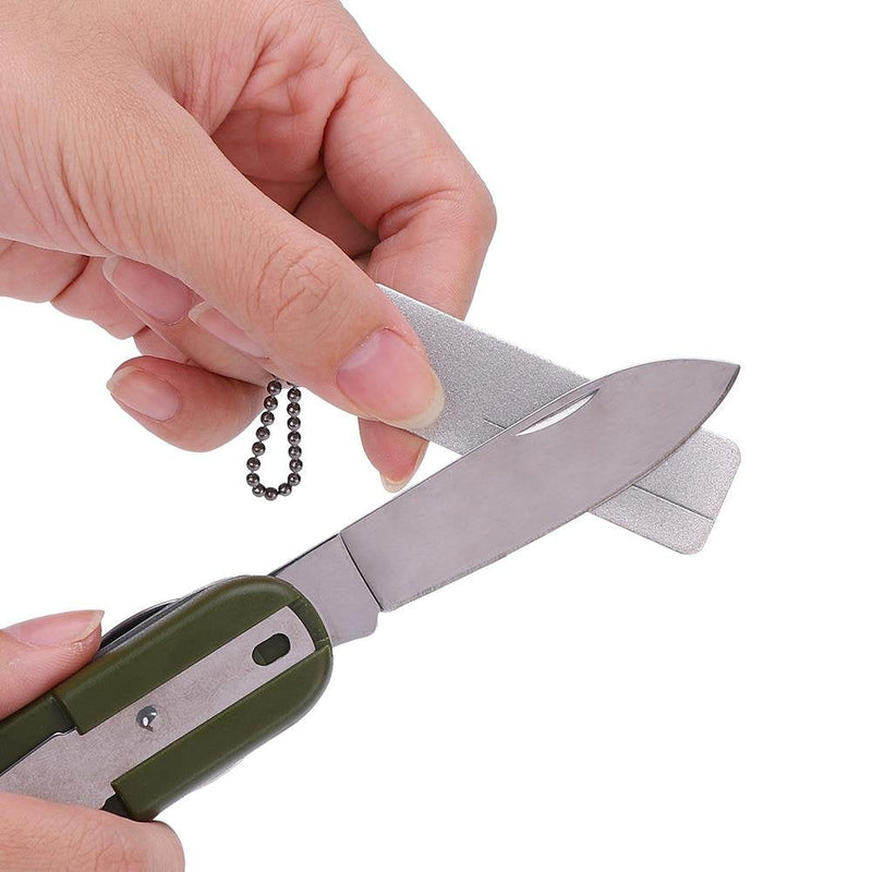  [AUSTRALIA] - Mini Knife Sharpener, Mini Pocket Stone Grinder Sharpener with Keychain Knife Sharpening Tool