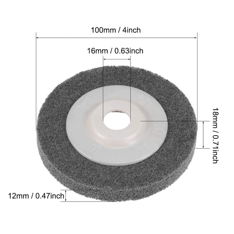  [AUSTRALIA] - uxcell 4 Inch Nylon Fiber Polishing Wheel Sanding Buffing 5/8 Inch Hole Abrasive Wheels for Angle Grinders 2 Pcs