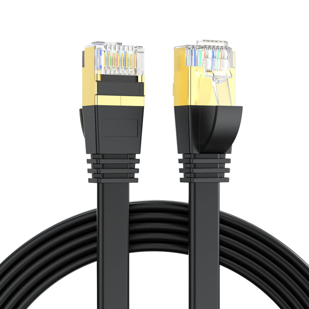  [AUSTRALIA] - Cat 8 Ethernet Cable, 5FT Heavy Duty High Speed Flat Internet Cable, 40Gbps 2000Mhz with Gold Plated RJ45 Connector LAN Cable for Router, Modem, Gaming, PC, Laptop, Smart TV 1