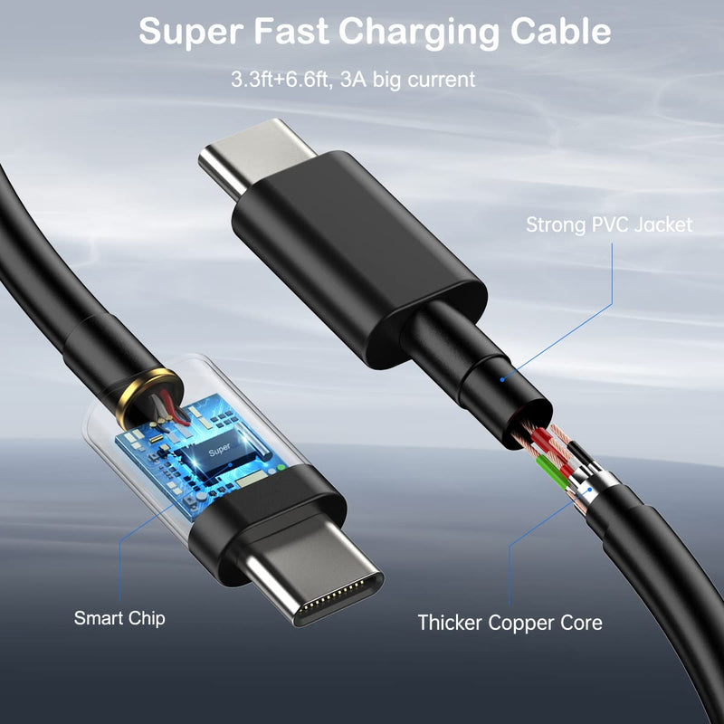  [AUSTRALIA] - 25W Super Fast Charger Type C Wall/Car Charger Combo Kit for Samsung Galaxy S23 S22 S21 S20 Ultra Plus A53 A52 A14 A13 A23 A03s A42 A32 Xcover 6 Pro Google Pixel 7 6a Moto LG 3.3ft/6.6ft USB C Cable
