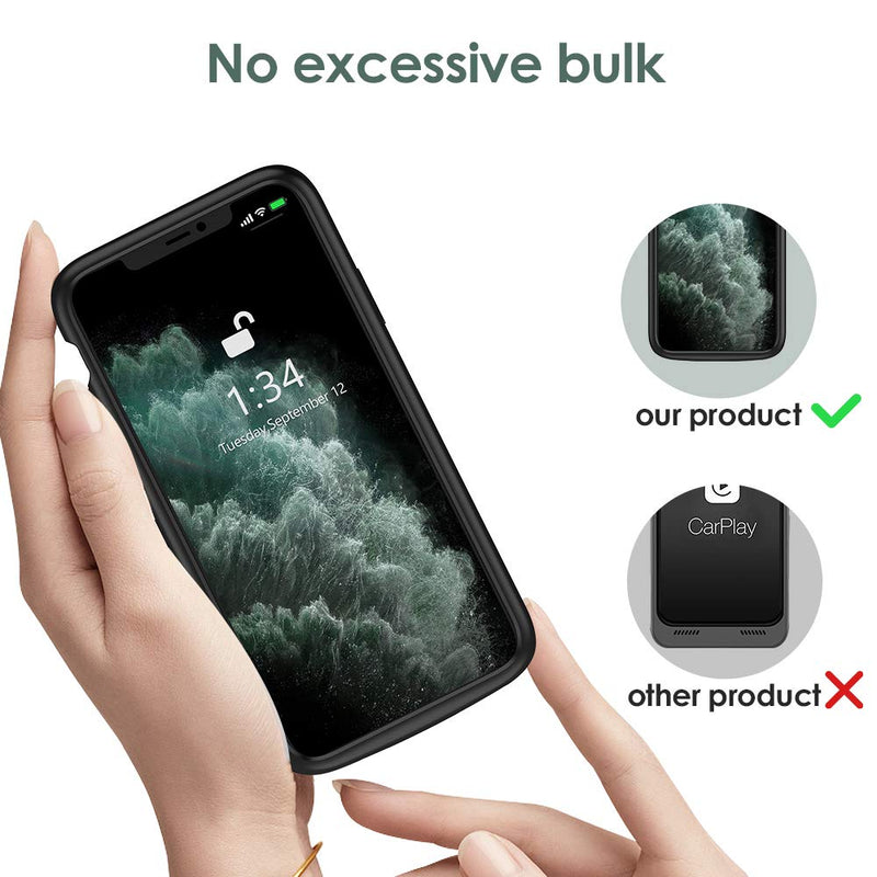  [AUSTRALIA] - NEWDERY Battery Case for iPhone 11 Pro Max, 10000mAh Portable Protective Charging Case Extended Rechargeable Battery Power Bank for 6.5 Inch iPhone 11 Pro Max (Black)