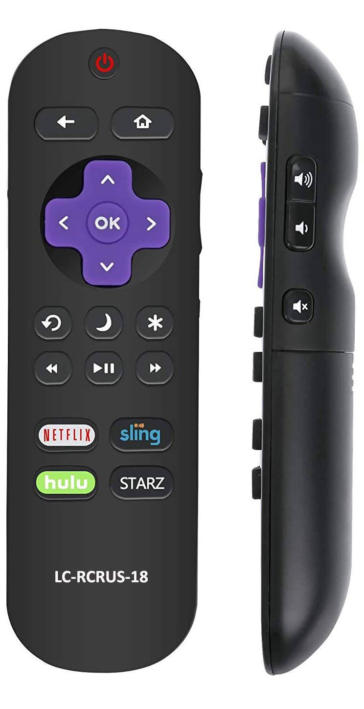 LC-RCRUS-18 TV Remote Control Replaced for Sharp Roku TV Smart HDTV LC-43LBU591U LC-55LBU591U LC-65LBU591U LC-50LBU591U Netflix Sling Hulu Starz - LeoForward Australia