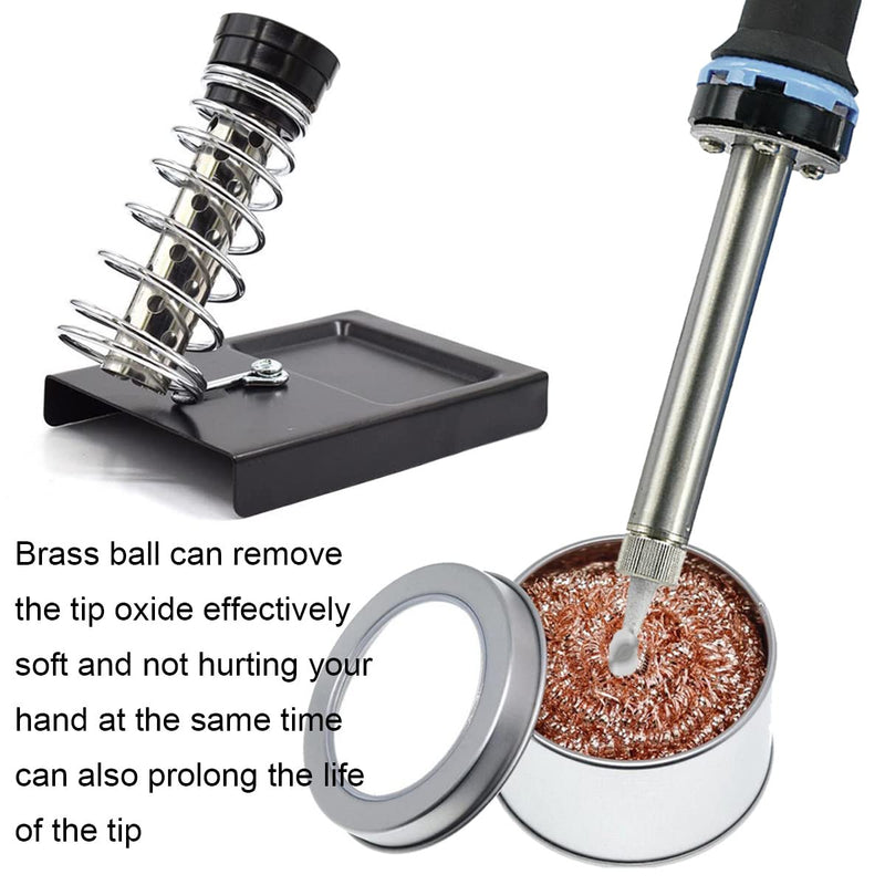  [AUSTRALIA] - Xiatiaosann soldering iron stand soldering iron holder soldering iron base with 10 pieces cleaning sponge and 1 piece brass ball for cleaning the soldering iron tip