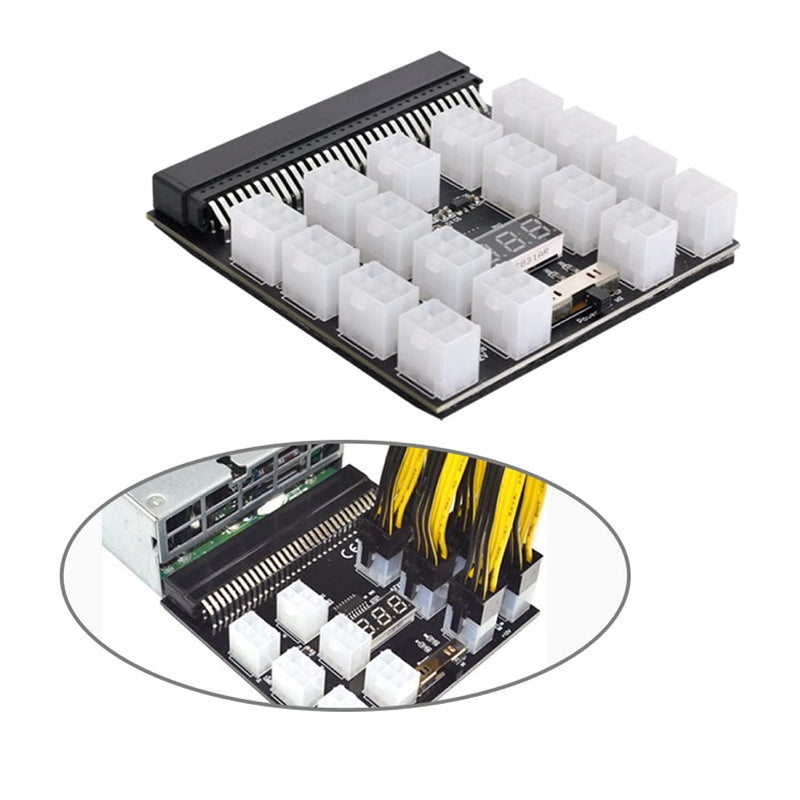  [AUSTRALIA] - Chenyang CY Server PSU Power Supply Breakout Board Adapter 1200W with 17 Ports ATX 6 Pin for DPS-800GB 1200FB 1200QB PSU Power to 17x6Pin