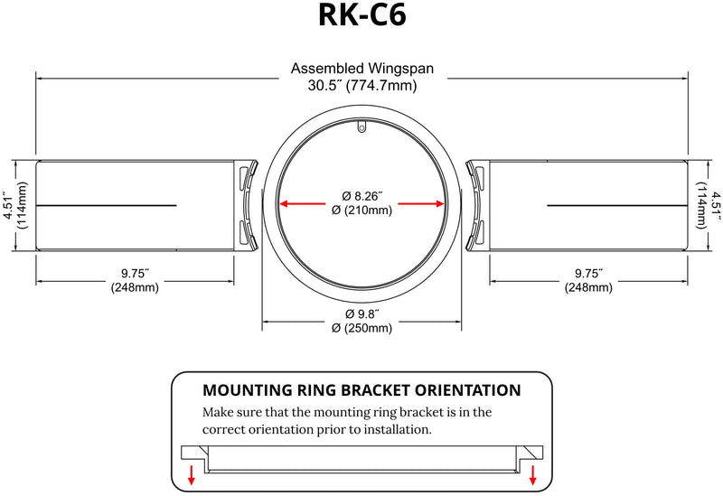  [AUSTRALIA] - Earthquake Sound RK-C6 V2 New Construction Rough-in Kit for 6.5-Inch Ceiling Speakers, One Pair