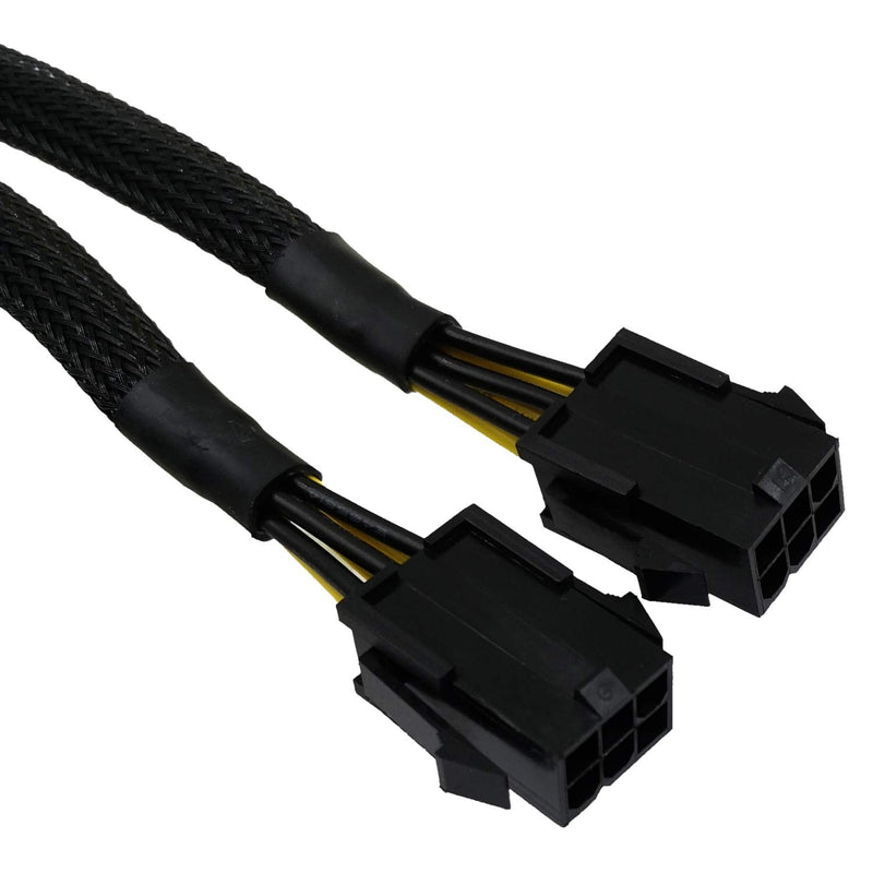  [AUSTRALIA] - COMeap Dual 6 Pin Female to 8 Pin Male GPU Power Adapter Sleeved Cable 9.5-inch(24cm)