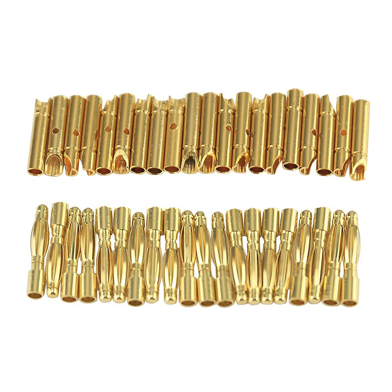 SoloGood 20 Pairs Amass 2.0mm Gold Plated Male and Female 2mm Bullet Banana Connectors Plugs for DIY RC Battery ESC Motor - LeoForward Australia