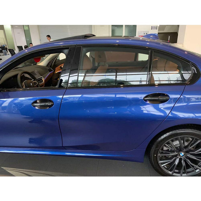 RQING For BMW New 3 SERIES 330i Sedan G20 2019 2020 Door Handle Cover Trims Carbon Fiber Pattern - LeoForward Australia