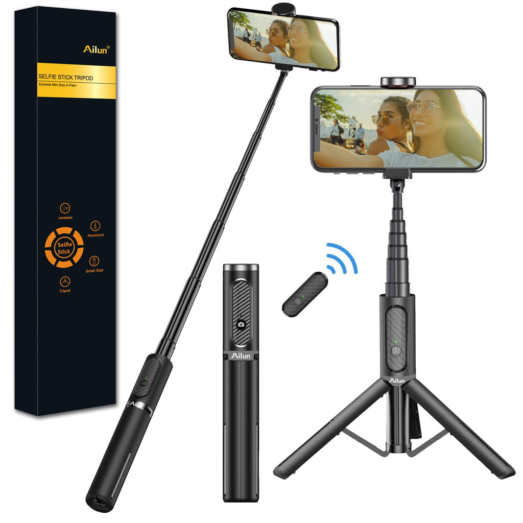  [AUSTRALIA] - Ailun Selfie Stick Tripod,Extendable Aluminum,3 in 1,Bluetooth Wireless Remote and 360 Rotation Stand for iPhone 14/13/12/11/11 Pro/XS Max/XS/XR/X/8/7,and More Smartphones