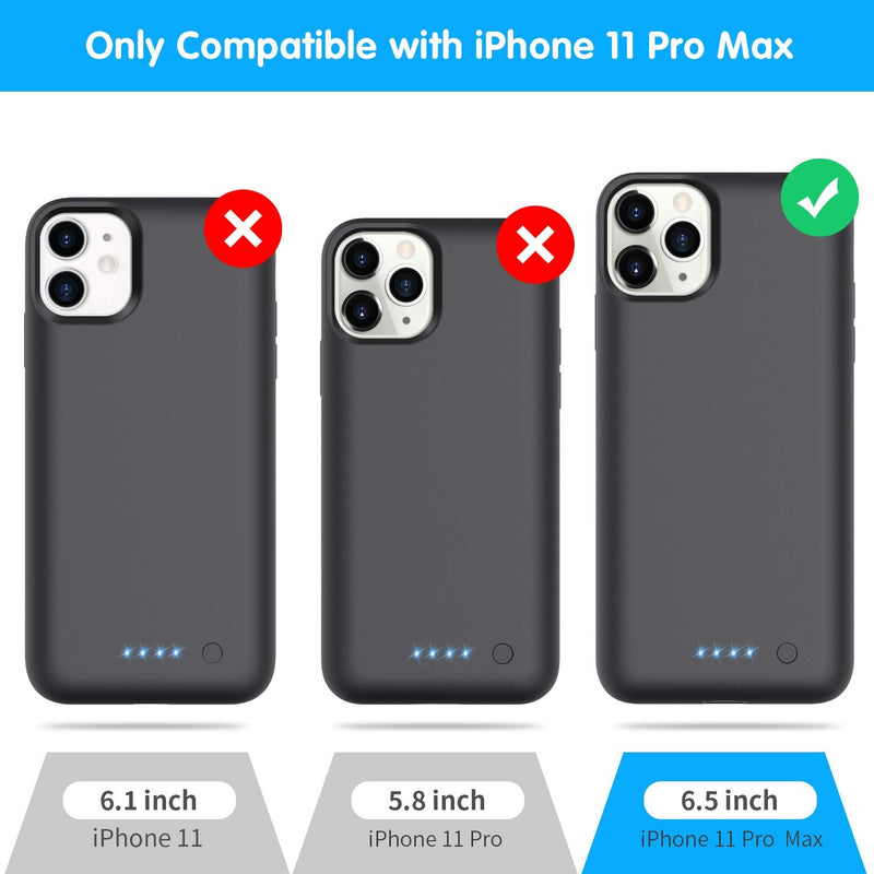  [AUSTRALIA] - Battery Case for iPhone 11 Pro Max, 7800mAh Extended Portable Battery Pack Rechargeable Charging Case Smart Battery Case for iPhone 11 Pro Max External Battery Cover 6.5 inch Charging Case - Black