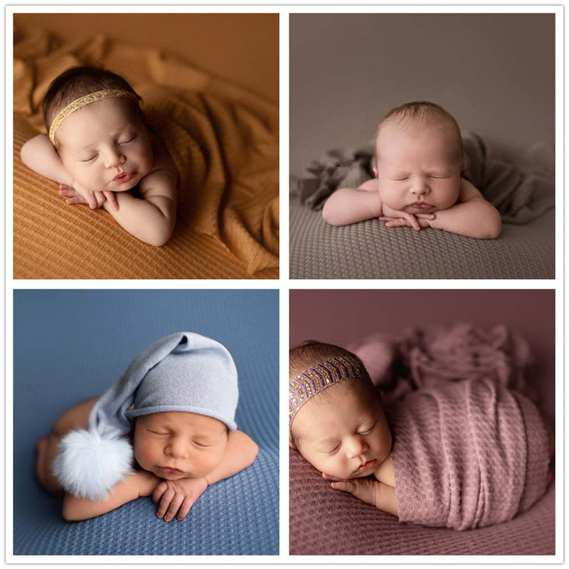  [AUSTRALIA] - Newborn Photography Props Blanket Wrap Soft Knitted Stretch Baby Boys Girls Photoshoot Prop Cloth (Lotus Color) Lotus Color
