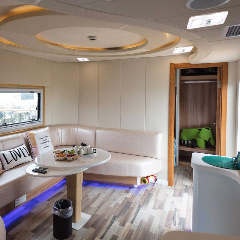 [AUSTRALIA] - ROSE CREATE 12 Inches 11-18V RV Interior LED Ceiling Light Fixture, 48 LEDs Upgraded Touch-Sensitive Dimmer Interior Lamp for 12V RV Car Trailer Camper Boat Cabinet Showcase (Natural White)