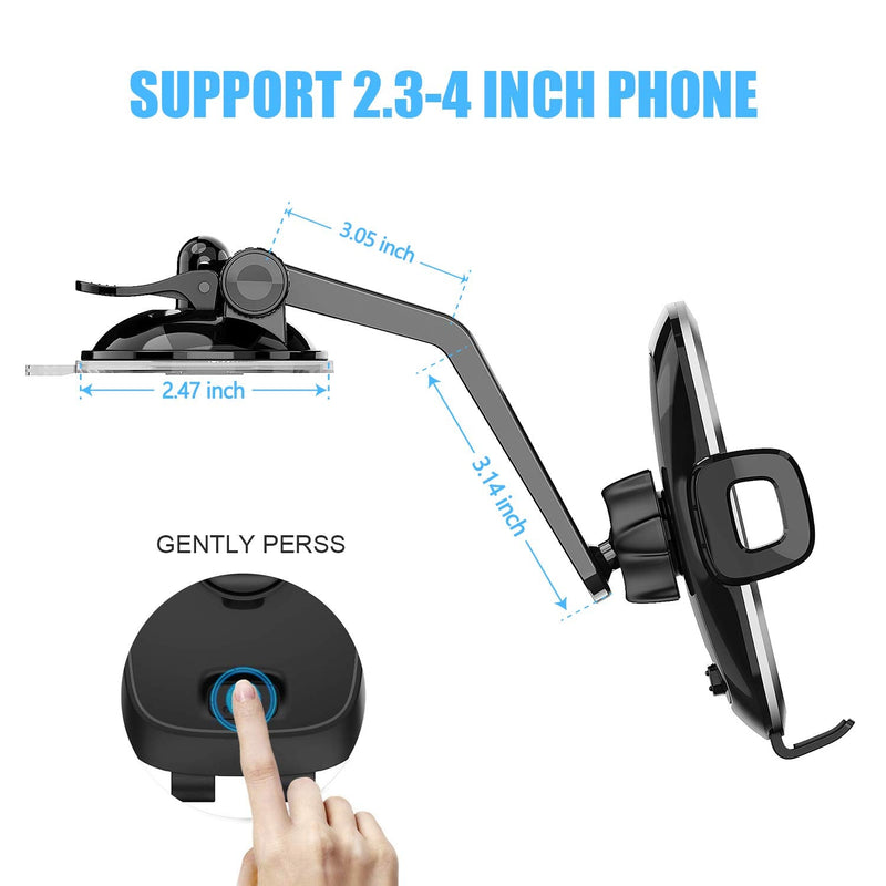  [AUSTRALIA] - WixGear Universal Dashboard Curved Phone Car Suction Cup Mount Holder 360 Degree Rotation Compatible with iPhone 13 Pro Max, 12 Pro, Galaxy S21, S20