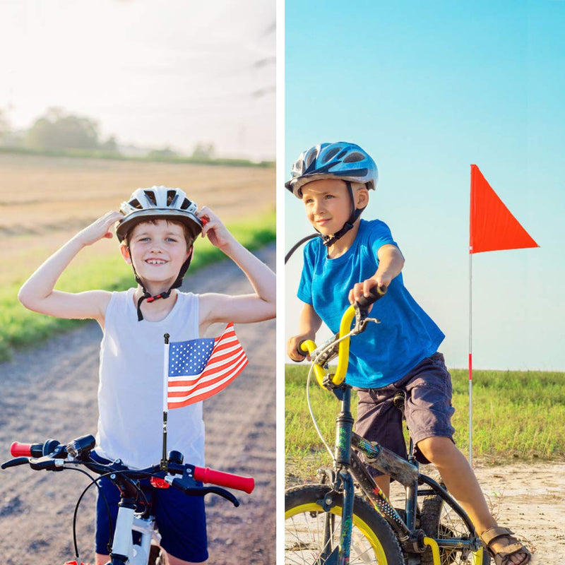  [AUSTRALIA] - Bike Flag, 6 Feet High Visibility Safety Flag with Heavy Duty Fiberglass Flag Pole, Tear-Resistant Polyester Bicycle Flag and Cycling Handlebar USA Flag, Waterproof Cycle Flag with Bracket (1 Pack)…