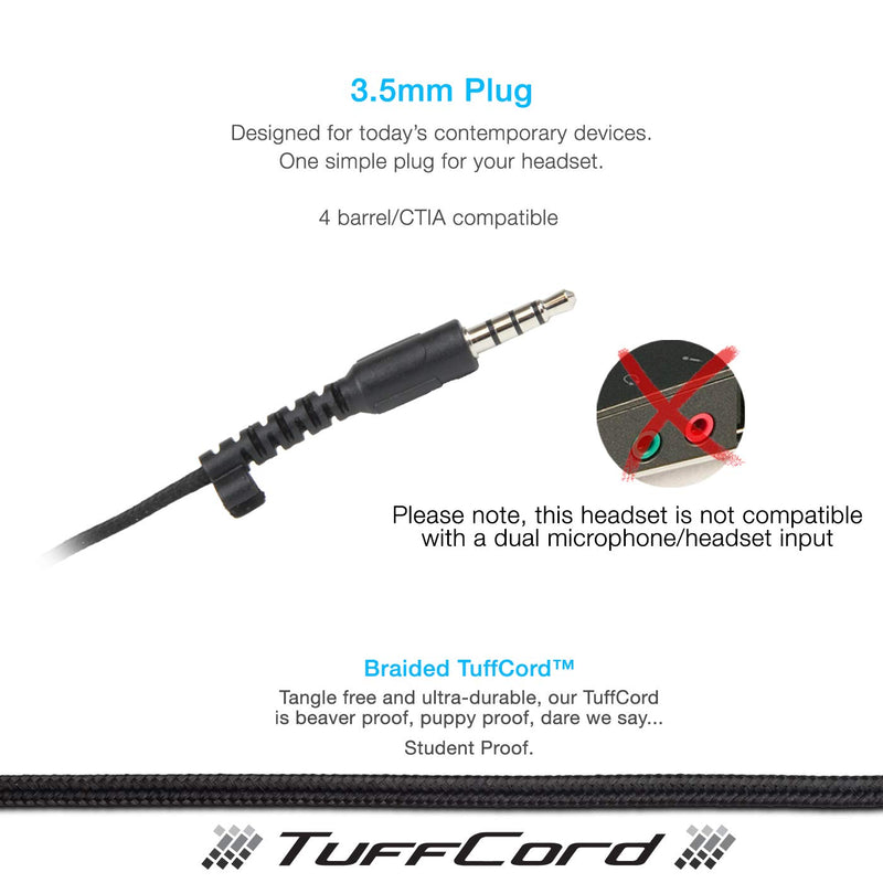  [AUSTRALIA] - Cyber Acoustics 3.5mm Stereo Headset with Headphones and Noise Cancelling Microphone for Pcs, Tablets, and Cell Phones in The Office, Classroom or Home (AC-4000) 1 Unit