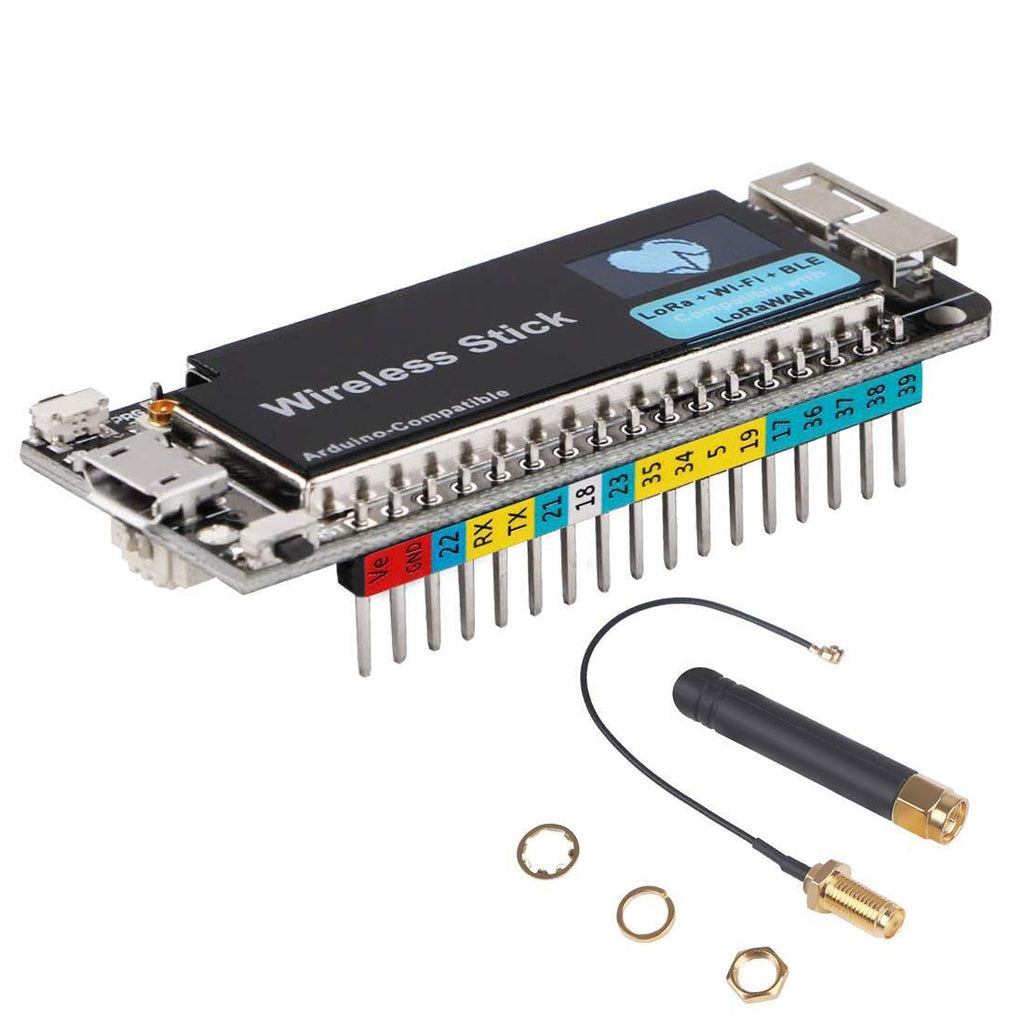  [AUSTRALIA] - DollaTek ESP32 Wireless Stick Lora+WiFi+BLE Development Board with 0.49inch OLED Display Screen SX1276 Module for Arduino 868MHz - 915MHz