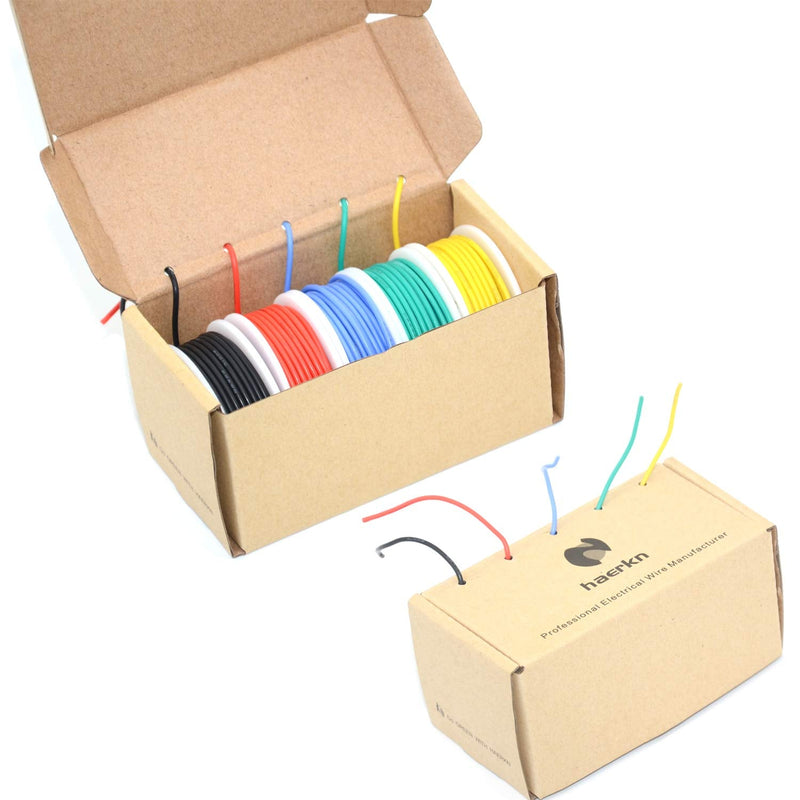  [AUSTRALIA] - 18 awg Silicone Electrical Wire Cable 5 Colors (13ft Each) 18 Gauge Hookup Wires kit Stranded Tinned Copper Wire Flexible and Soft for DIY 18awg-Stranded