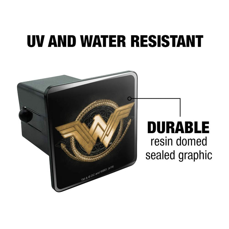  [AUSTRALIA] - Graphics and More Wonder Woman Movie Golden Lasso Logo Tow Trailer Hitch Cover Plug Insert 2 Inch Receivers