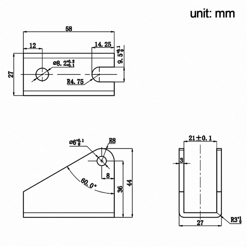  [AUSTRALIA] - PAGOW Linear Actuator Mounting Brackets, Silver Heavy Duty Metal Mounting Brackets for Linear Actuator(2 PCS)