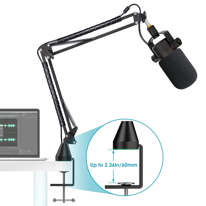  [AUSTRALIA] - YOUSHARES Rode Podmic Stand with Pop Filter - Microphone Boom Arm with Foam Windscreen Improve Recording Quality