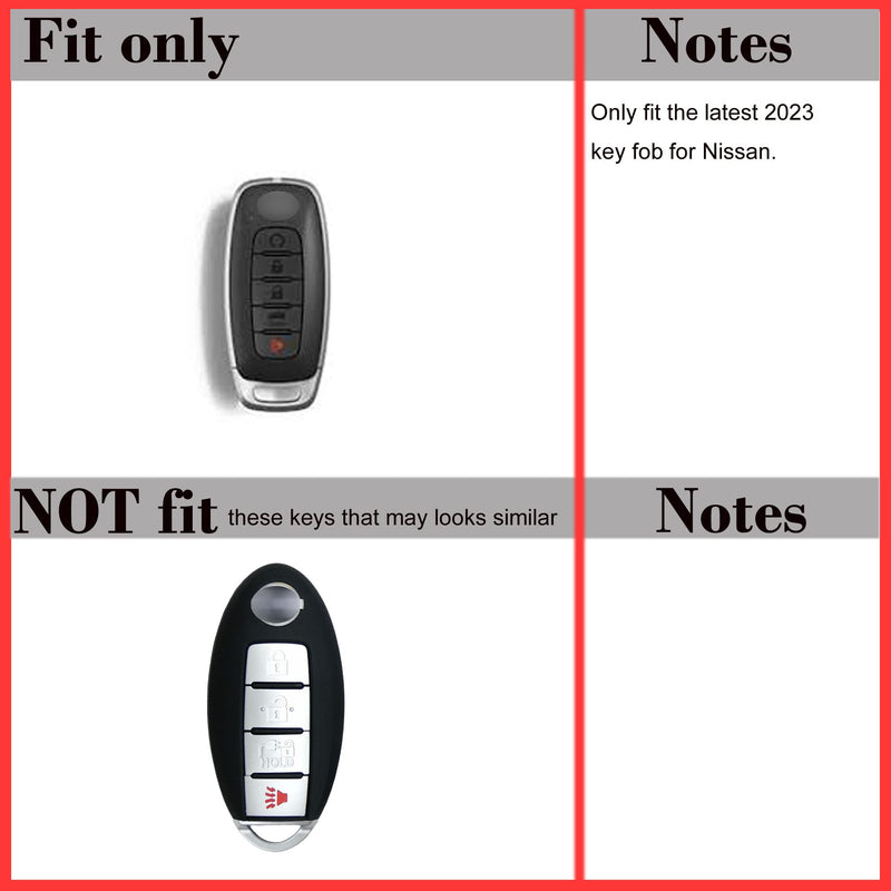  [AUSTRALIA] - Silicone Rubber Remote Smart Key Fob Case Cover Protector Holder for new Type Remote for Nissan Rogue Pathfinder X-trail 2023 2024 285E3-7LA6A Black x 2 4 buttons
