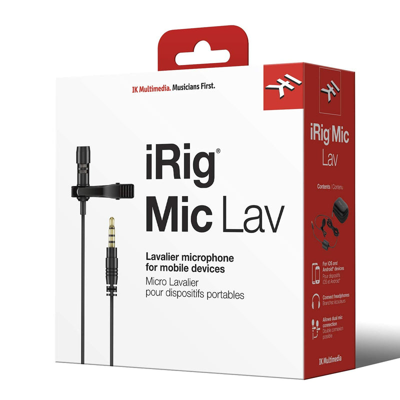  [AUSTRALIA] - IK Multimedia iRig Mic Lav Compact lavalier Microphone for Smartphones and Tablets Single