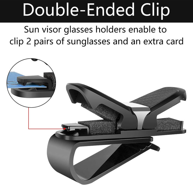  [AUSTRALIA] - FEPITO 6 Pack Glasses Holders for Car Sun Visor Sunglasses Holder Clip Hanger Eyeglasses Mount for Car, Conveniently Double-Ended Clip Car Glasses Holder with Ticket Card Clip