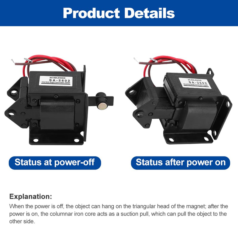  [AUSTRALIA] - Electromagnet magnet -SA-2602 AC push-pull electromagnet tractor magnet electromagnet 220VAC 19.6N 15mm stroke