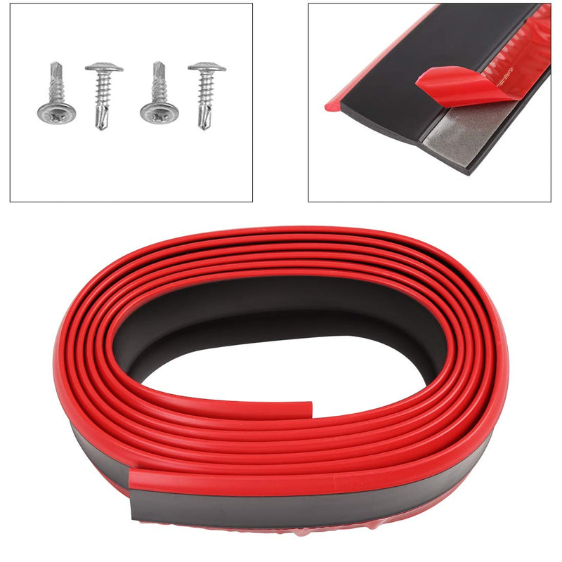  [AUSTRALIA] - X AUTOHAUX 2.5m 8.2ft Univesal Rubber Front Bumper Lip Splitter Body Side Skirt Protector Red for Car