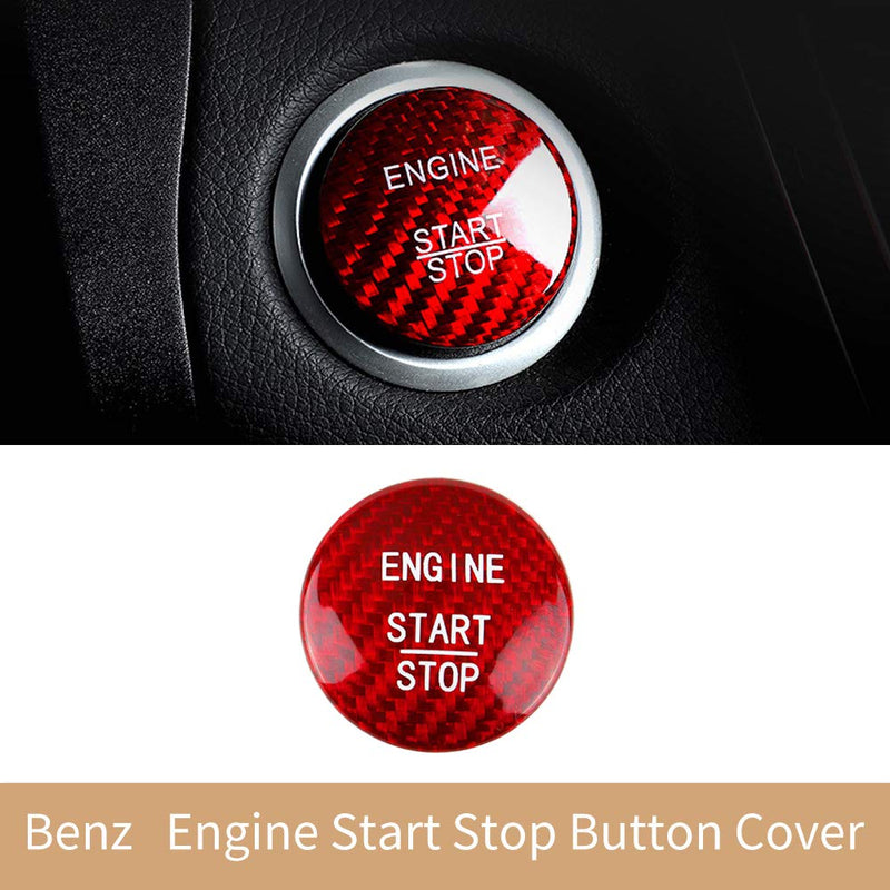 Soyeah Carbon Fiber Car Engine Start Stop Button Cover Keyless Go Ignition Stickers for Mercedes Benz A B C GLC GLA CLA ML GL Class W176 W246 W205 X 253 X156 C117&Infiniti Q30 Q30S QX30(Red) Red - LeoForward Australia
