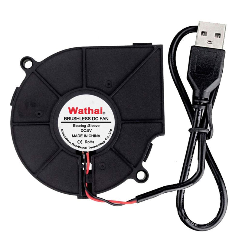  [AUSTRALIA] - Wathai 75mm x 15mm Radial Fan 5V USB DC Brushless Turbo Cooling Blower Fan