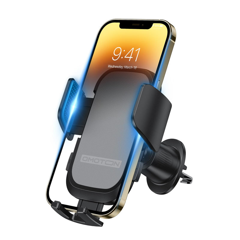  [AUSTRALIA] - OMOTON Car Phone Holder Mount for Car Air Vent [Metal Clip], 360°Adjustable Cell Phone Holder Car Hands Free Fit for iPhone 14 13 12 and Other Phones