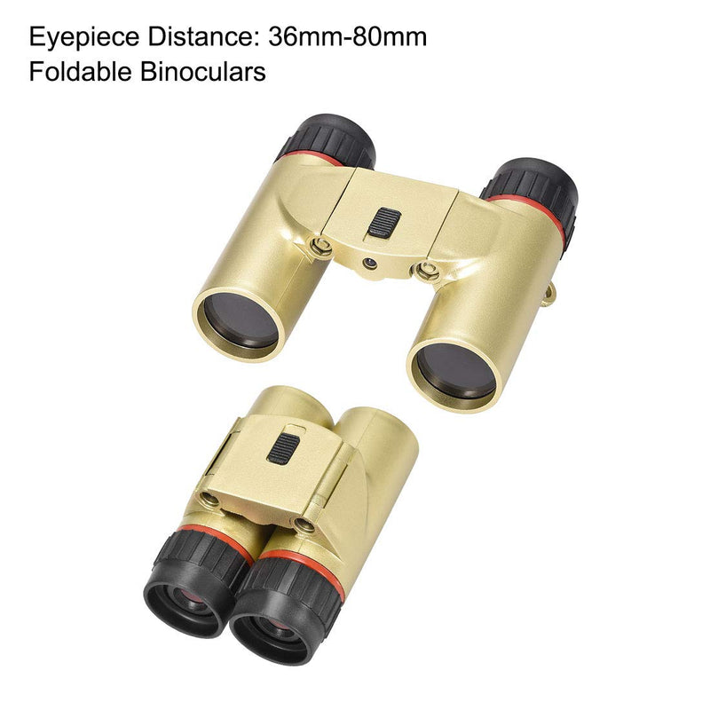  [AUSTRALIA] - uxcell 3pcs Binoculars 7X30 Compact Foldable Binoculars Gold Tone with LED Light for Bird Watching Hiking Camping