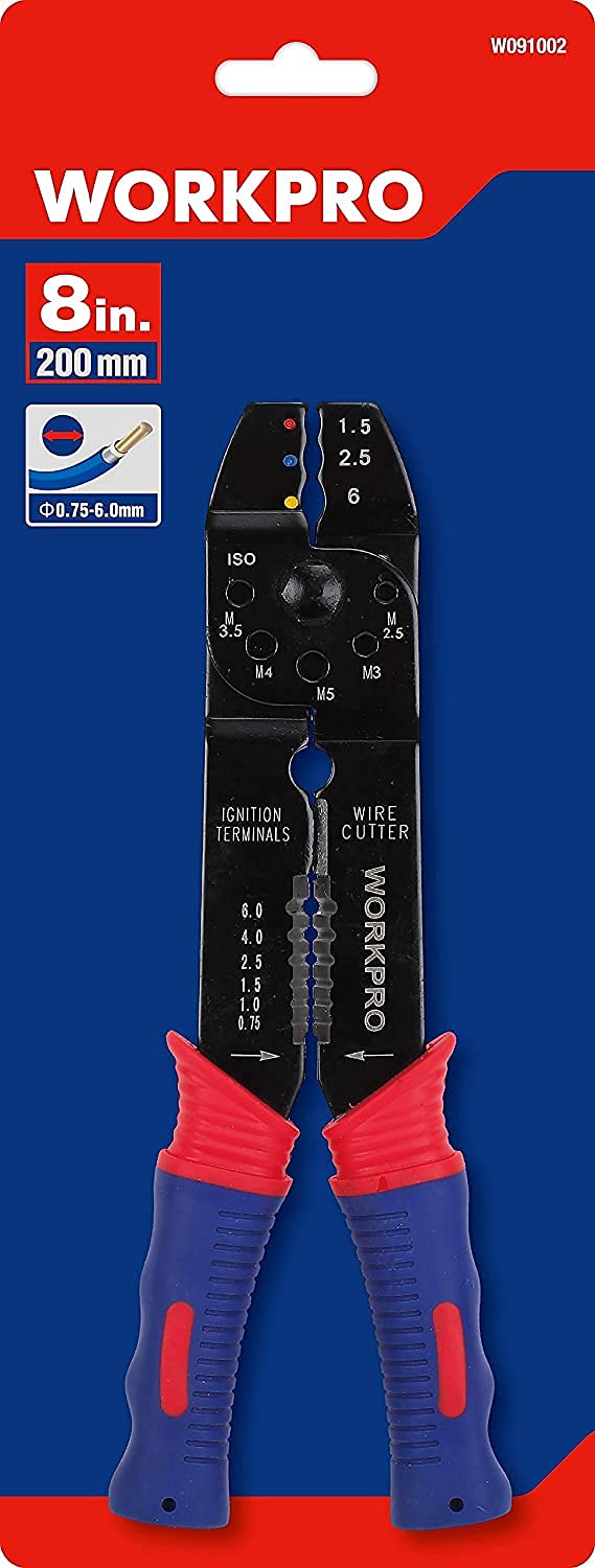  [AUSTRALIA] - WORKPRO W091002 Multi Purpose Wiring Tool, Strips 10 AWG - 20 AWG Wire, Cushion Grip Handle, (1 Pack)