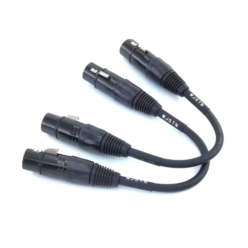  [AUSTRALIA] - WJSTN XLR Female to Female Adapter 3 Pin Mic Cord ，6 inches XLR Interconnection Cable Splitter 2 Pack