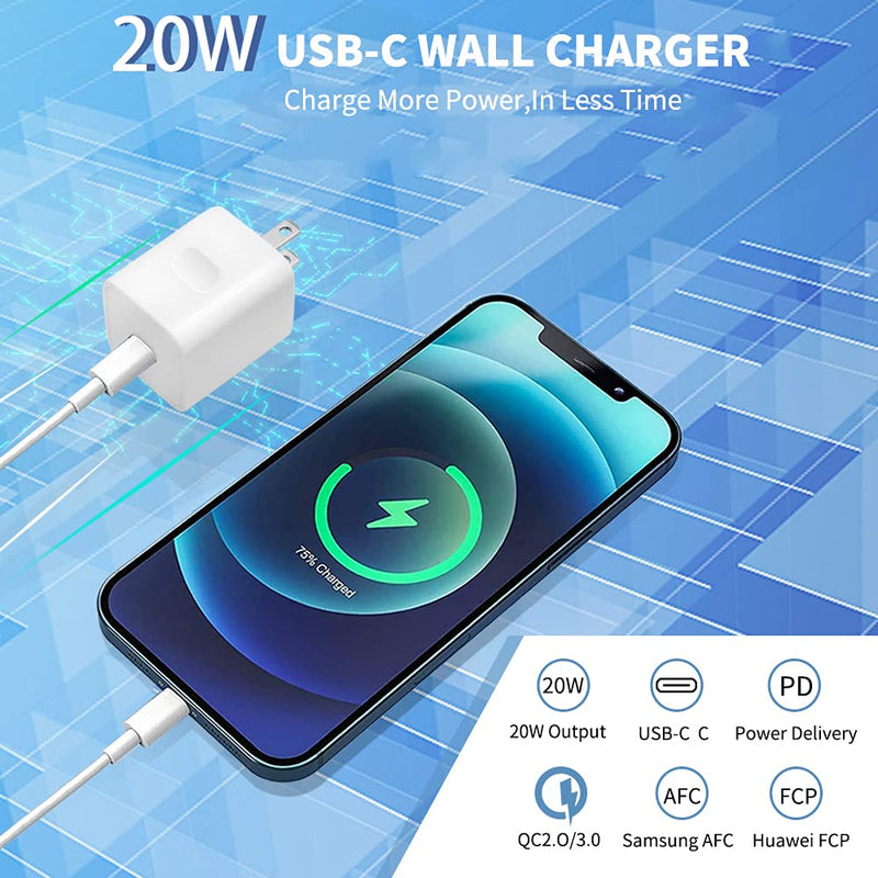  [AUSTRALIA] - USB C Wall Charger, iPhone Fast Charger Block 2Pack 20W PD Power Adapter Compatible with iPhone 14/14 Pro/14 Pro Max/14 Plus/13 12 11 Pro Max/Pro/Mini/XS/XR/X, iPad Pro/Mini, Galaxy,Google Pixel 5/4/3