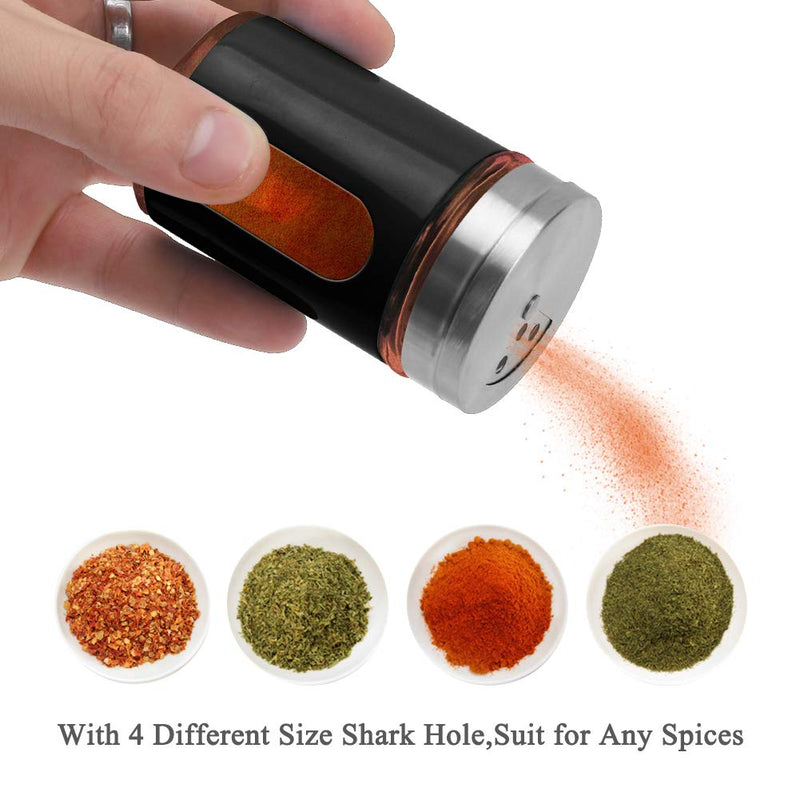 [AUSTRALIA] - Accmor Stainless Steel Powder Shakers, Spice Dispenser with Rotatable Lid, Kitchen Container for Salt/Sugar/Spice/Cinnamon/Pepper Black