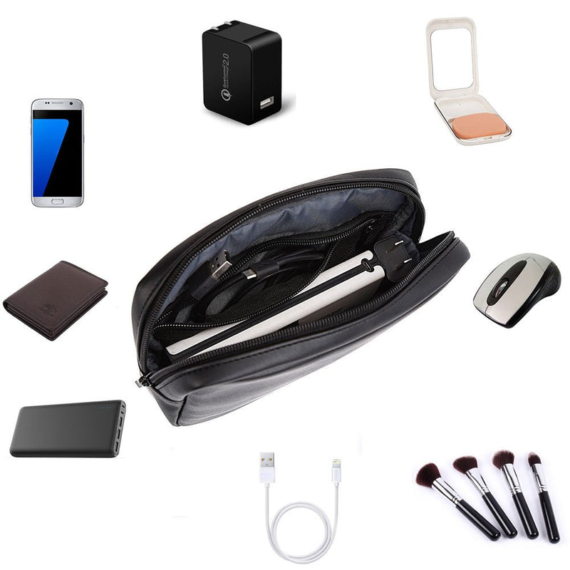  [AUSTRALIA] - ProCase Accessories Bag Organizer Power Bank Case, Electronics Accessory Travel Gear Organize Case, Cable Management Hard Drive Bag -Black