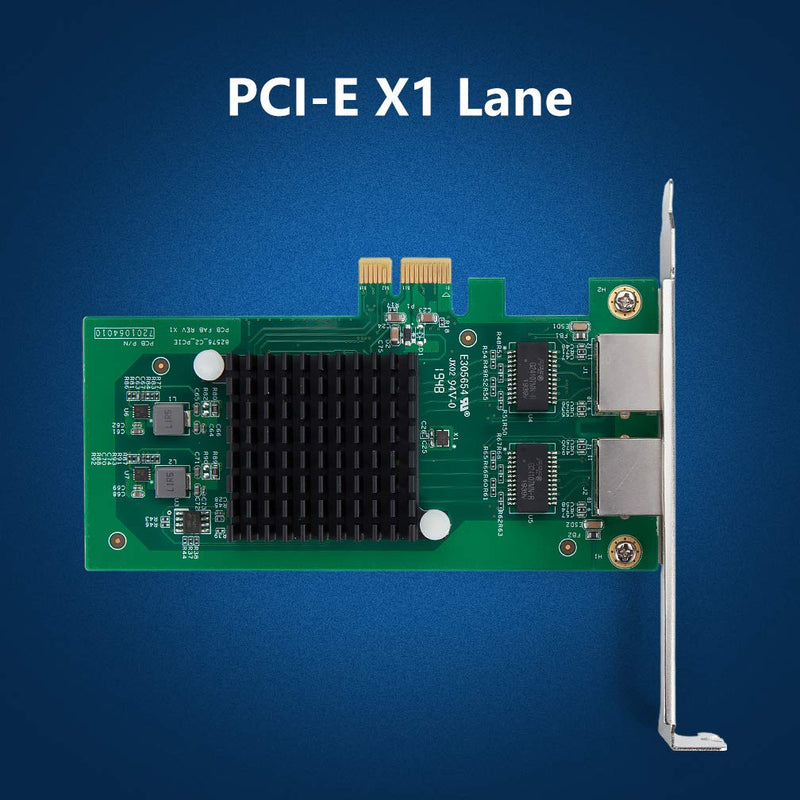  [AUSTRALIA] - 1.25G Gigabit Ethernet Converged Network Card, with Intel 82576 Chip, Dual RJ45 Ports, PCI Express 2.1 X1, Compare to Intel E1G42ET Compare to 82576(2×RJ45)