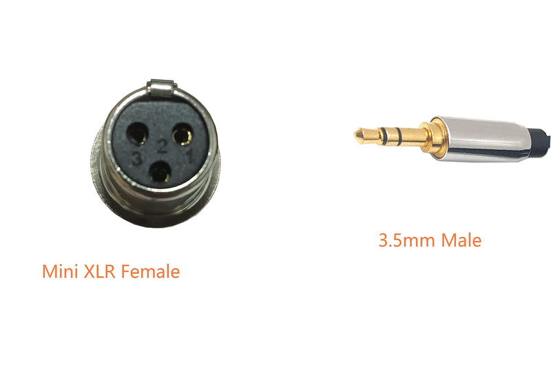  [AUSTRALIA] - Qaoquda 3.5mm to Mini XLR Adapter, 1/8" to Mini XLR Cable, 1/8 inch TRS Stereo Audio Male to Mini XLR 3 Pin Female Converter Cable for SLR Cameras, Microphones and More (3.5 M/Mini XLR F 1.6Feet) 3.5 M/mini XLR F 1.6Feet