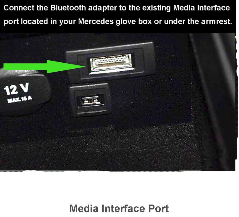 Moker Bluetooth Car Kit for Mercedes-Benz, Media Interface Music AUX Bluetooth Wireless Adapter Compatible with iPhone iPod Android Smartphones,Fits Mercedes with Media Interface - Rectangular Socket - LeoForward Australia