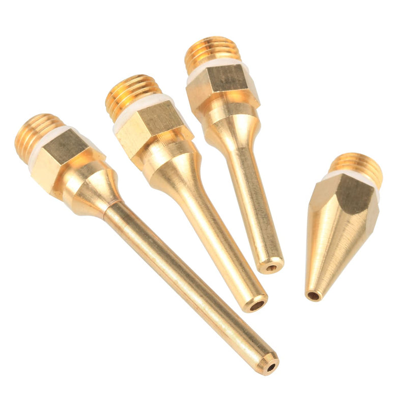  [AUSTRALIA] - Yakamoz 4Pcs Interchangeable Copper Glue Gun Nozzle Set 10.8mm 7/16 Inch Thread Gluegun Tips Replacement Small Bore Long Tube Nozzles for Hot Melting Glue Guns Bore 2.0mm 3.0mm