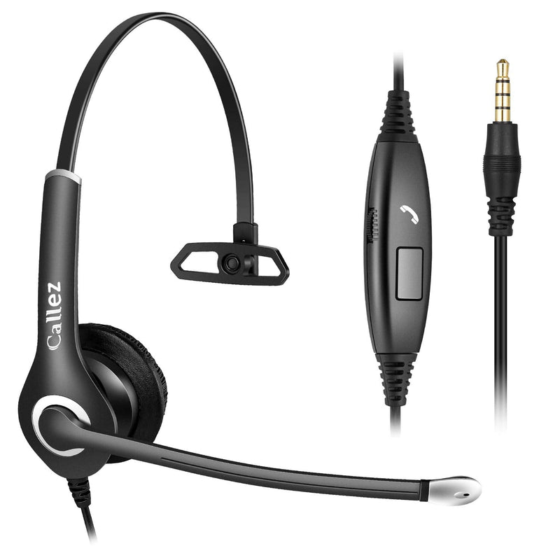  [AUSTRALIA] - Cell Phone Headset with Microphone Noise Cancelling for iPhone Samsung Laptop PC, 3.5mm Computer Headphones for Home Office Classroom Skype Zoom Business Call Center, Clearer Voice, Ultra Comfort Gray